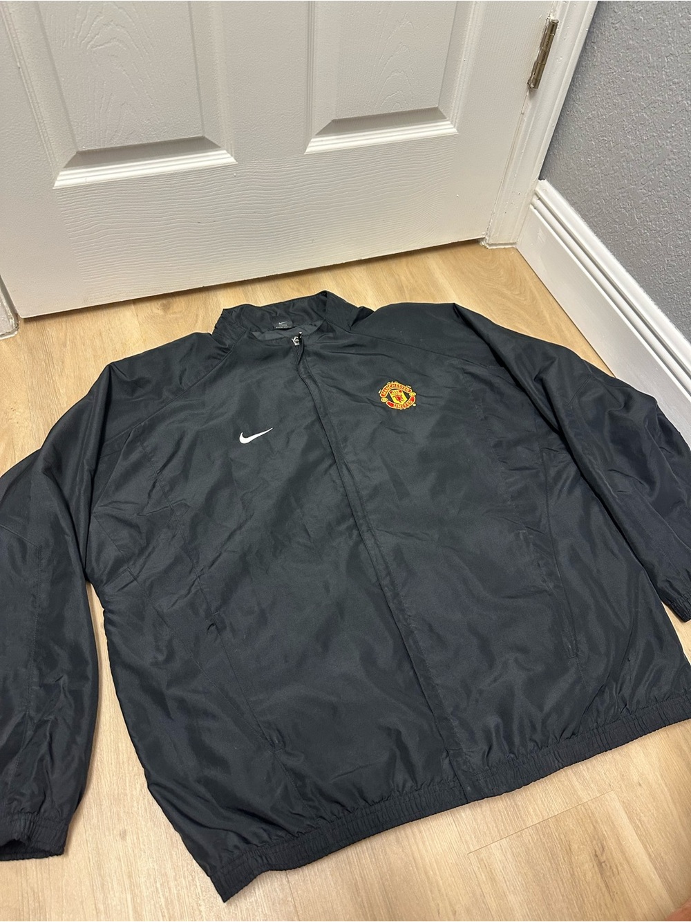 Nike Manchester United 00s Black Windbreaker Jacket Mens Size XL Y2K Football